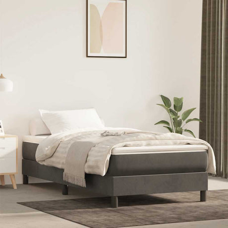 Vidaxl pocketveringmatras medium 80x220x20 cm fluweel donkergrijs