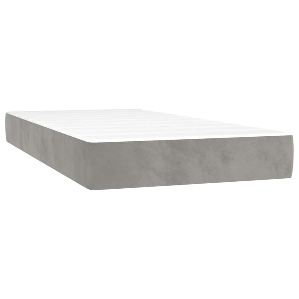 Vidaxl pocketveringmatras medium 90x220x20 cm fluweel lichtgrijs
