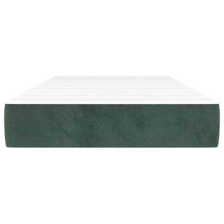 Vidaxl pocketveringmatras medium 90x220x20 cm fluweel donkergroen