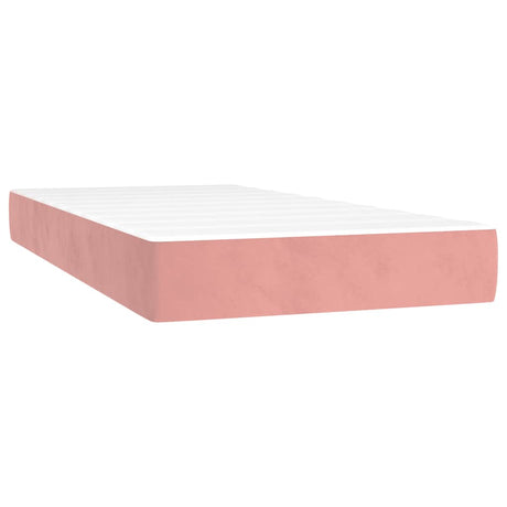 Vidaxl pocketveringmatras medium 90x220x20 cm fluweel roze