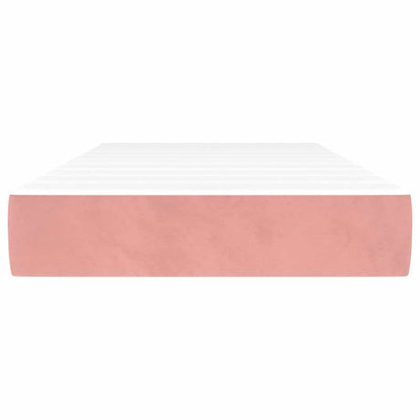 Vidaxl pocketveringmatras medium 90x220x20 cm fluweel roze
