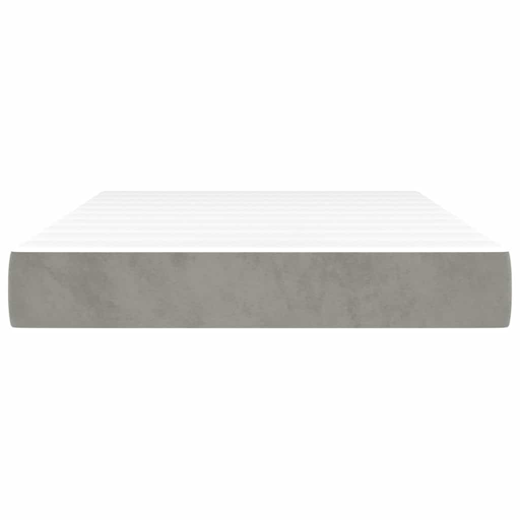 Vidaxl pocketveringmatras medium 120x220x20 cm fluweel lichtgrijs