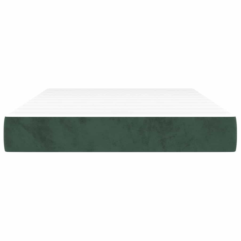 Vidaxl pocketveringmatras medium 120x220x20 cm fluweel donkergroen
