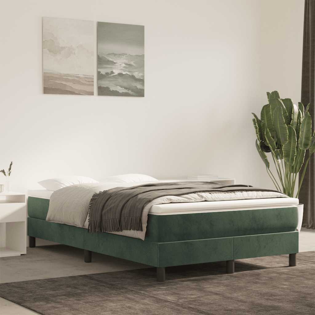 Vidaxl pocketveringmatras medium 120x220x20 cm fluweel donkergroen