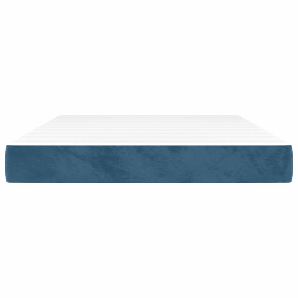 Vidaxl pocketveringmatras medium 140x220x20 cm fluweel donkerblauw