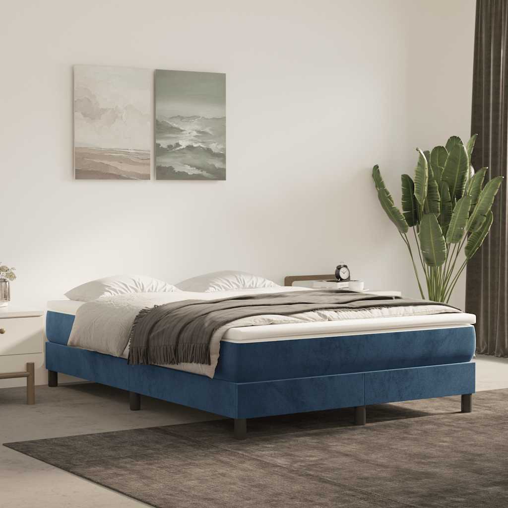 Vidaxl pocketveringmatras medium 140x220x20 cm fluweel donkerblauw