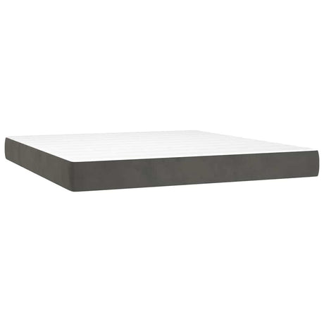 Vidaxl pocketveringmatras medium 160x220x20 cm fluweel donkergrijs