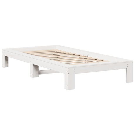Vidaxl bedframe zonder matras massief grenenhout wit 90x190 cm