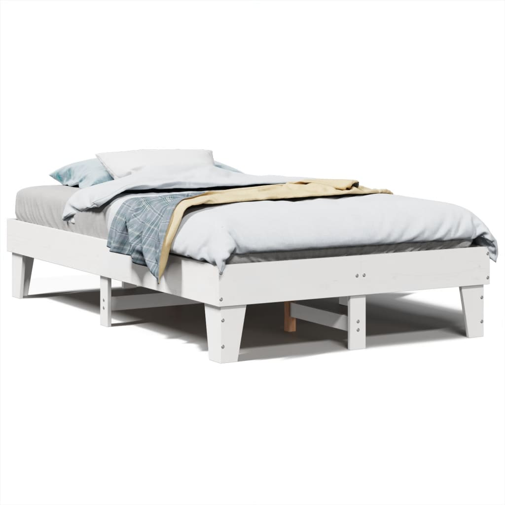 Vidaxl bedframe zonder matras massief grenenhout wit 120x200 cm