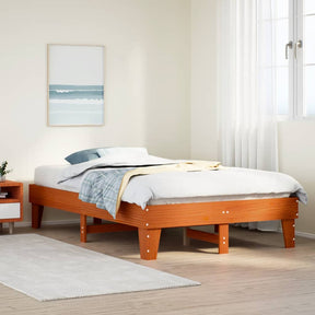 Vidaxl bedframe zonder matras massief grenenhout wasbruin 120x200 cm