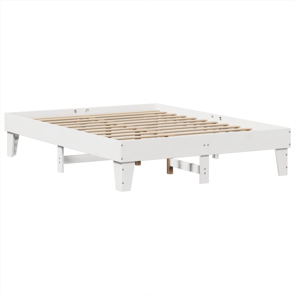 Vidaxl bedframe zonder matras massief grenenhout wit 140x190 cm