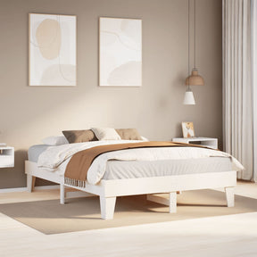 Vidaxl bedframe zonder matras massief grenenhout wit 140x190 cm