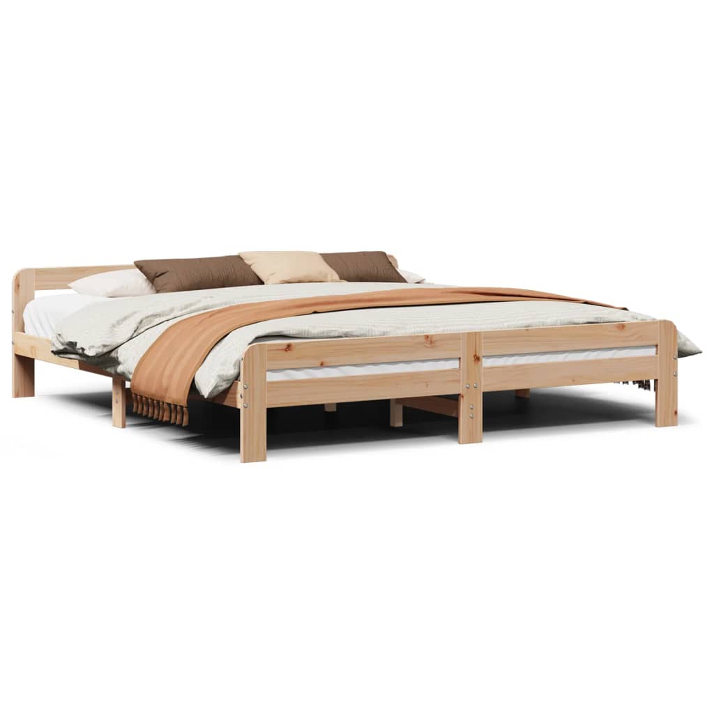 Vidaxl bedframe zonder matras massief grenenhout 200x200 cm