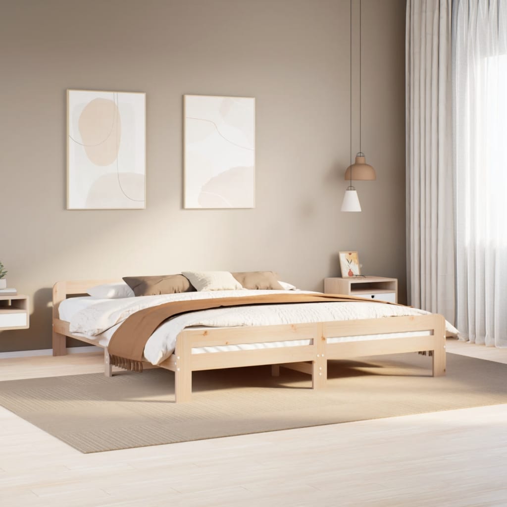 Vidaxl bedframe zonder matras massief grenenhout 200x200 cm