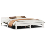 Vidaxl bedframe zonder matras massief grenenhout wit 200x200 cm