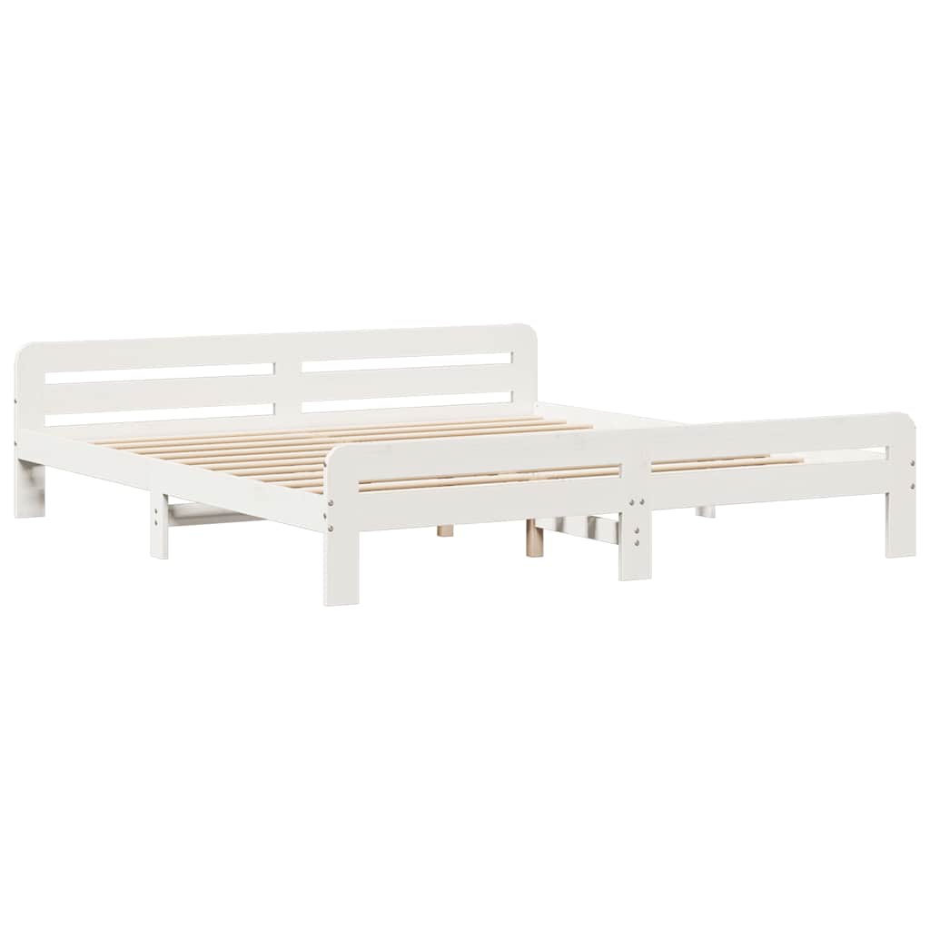 Vidaxl bedframe zonder matras massief grenenhout wit 180x200 cm
