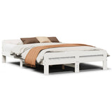 Vidaxl bedframe zonder matras massief grenenhout wit 140x200 cm