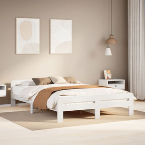 Vidaxl bedframe zonder matras massief grenenhout wit 140x200 cm