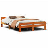 Vidaxl bedframe zonder matras massief grenenhout wasbruin 140x200 cm