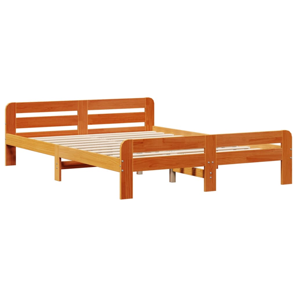 Vidaxl bedframe zonder matras massief grenenhout wasbruin 140x200 cm