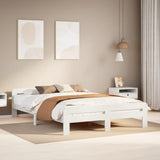 Vidaxl bedframe zonder matras massief grenenhout wit 140x190 cm
