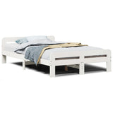 Vidaxl bedframe zonder matras massief grenenhout wit 135x190 cm
