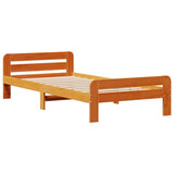 Vidaxl bedframe zonder matras massief grenenhout wasbruin 75x190 cm