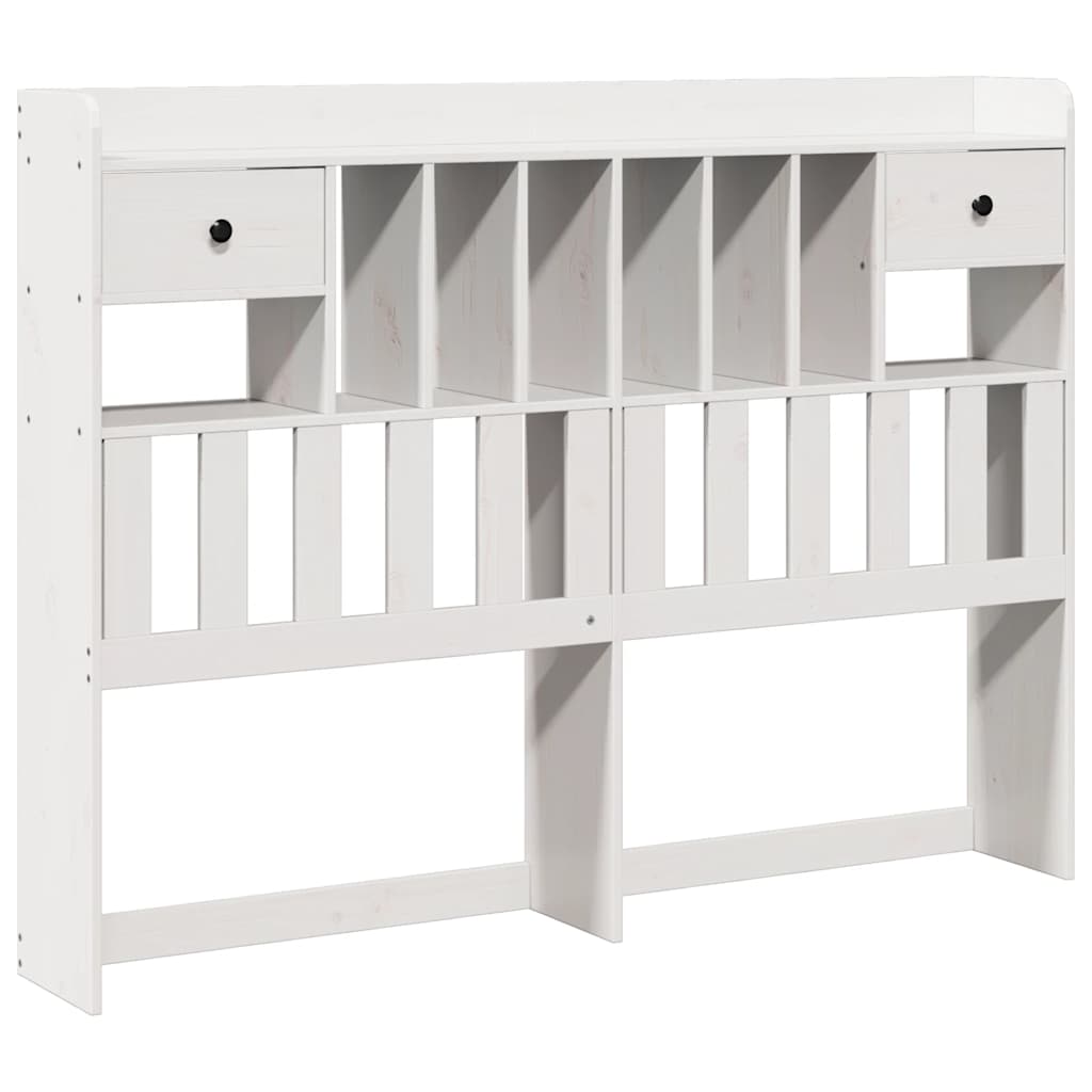 Vidaxl hoofdbord met opbergruimte 150 cm massief grenenhout wit