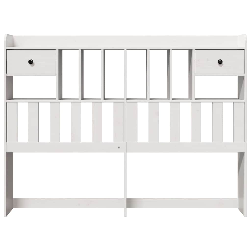 Vidaxl hoofdbord met opbergruimte 150 cm massief grenenhout wit