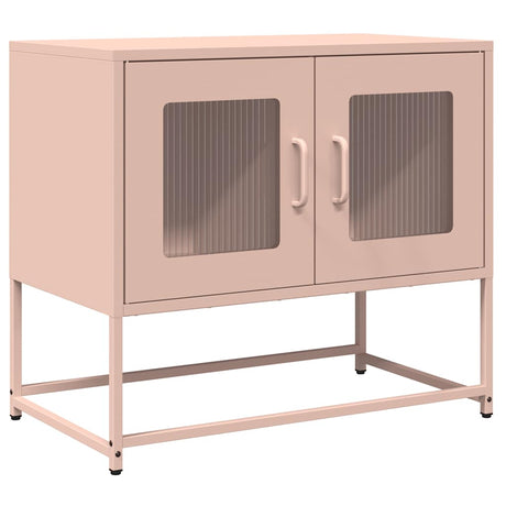 Vidaxl tv-meubel 68x39x60,5 cm koudgewalst staal roze