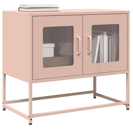 Vidaxl tv-meubel 68x39x60,5 cm koudgewalst staal roze