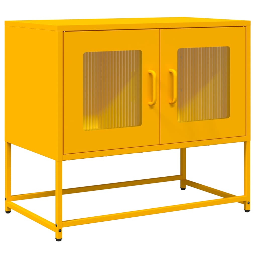 Vidaxl tv-meubel 68x39x60,5 cm koudgewalst staal mosterdgeel
