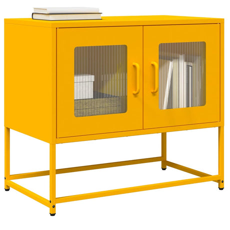 Vidaxl tv-meubel 68x39x60,5 cm koudgewalst staal mosterdgeel