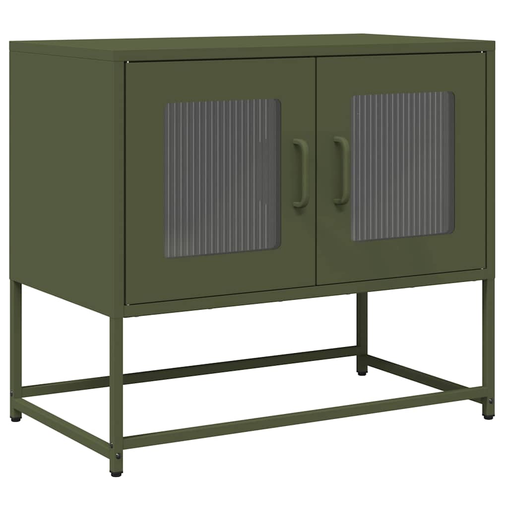 Vidaxl tv-meubel 68x39x60,5 cm koudgewalst staal olijfgroen