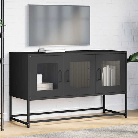 Vidaxl tv-meubel 100,5x39x60,5 cm koudgewalst staal zwart