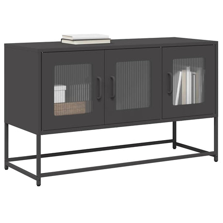 Vidaxl tv-meubel 100,5x39x60,5 cm koudgewalst staal zwart