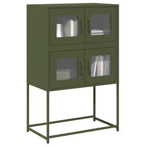 Vidaxl hoge kast 68x39x107 cm staal olijfgroen