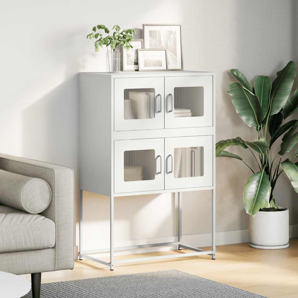 Vidaxl hoge kast 68x39x107 cm staal wit