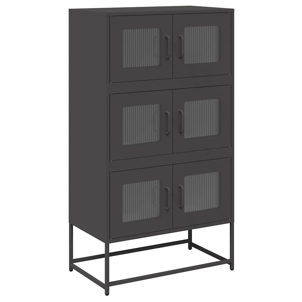 Vidaxl hoge kast 68x39x123 cm staal zwart