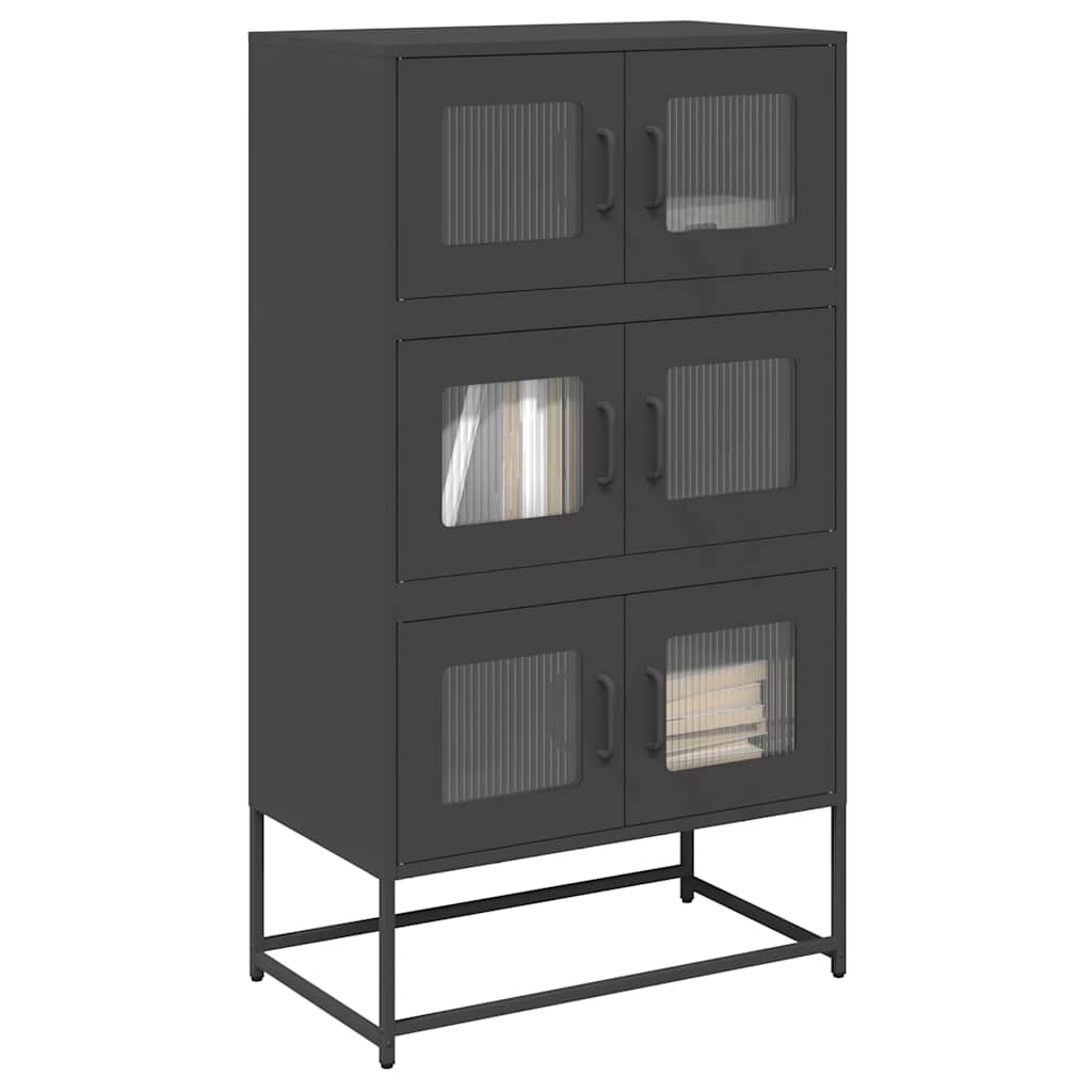 Vidaxl hoge kast 68x39x123 cm staal zwart