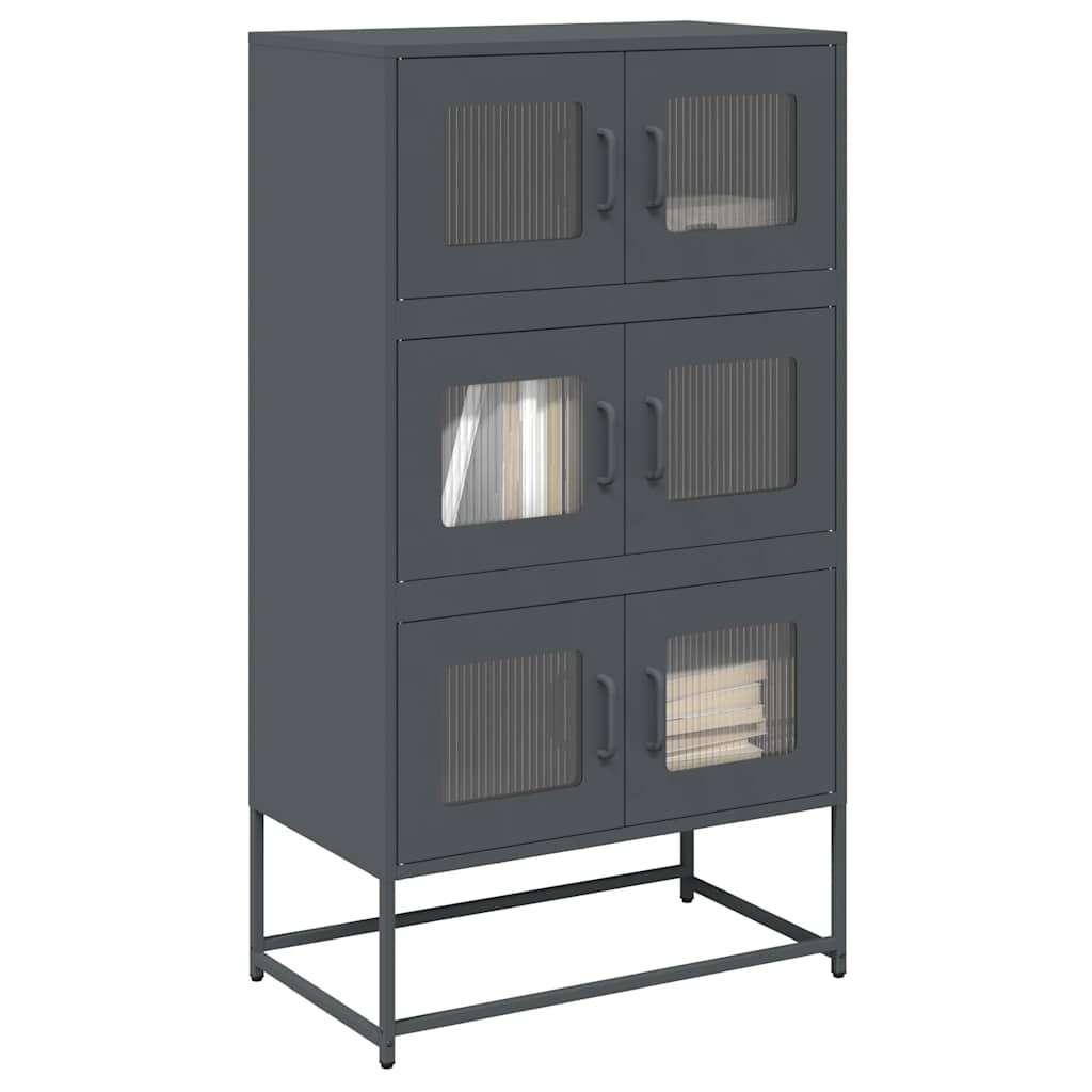 Vidaxl hoge kast 68x39x123 cm staal antracietkleurig