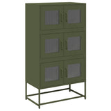 Vidaxl hoge kast 68x39x123 cm staal olijfgroen
