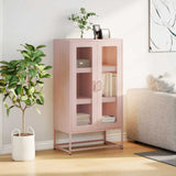 Vidaxl hoge kast 68x39x123 cm staal roze