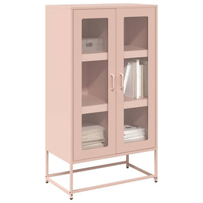 Vidaxl hoge kast 68x39x123 cm staal roze