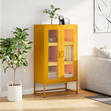 Vidaxl hoge kast 68x39x123 cm staal mosterdgeel