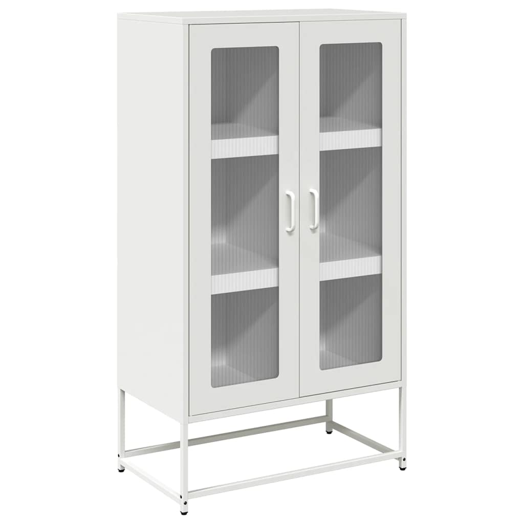 Vidaxl hoge kast 68x39x123 cm staal wit