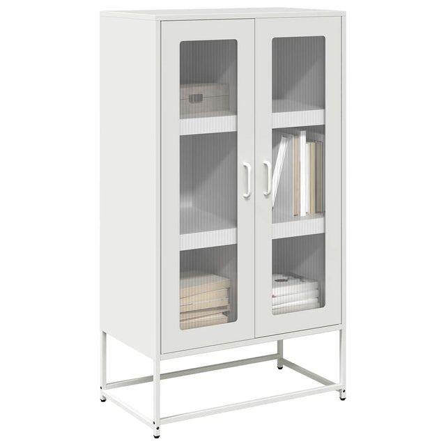 Vidaxl hoge kast 68x39x123 cm staal wit