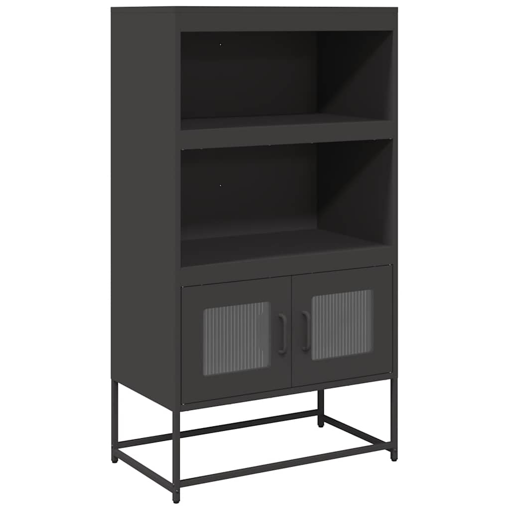 Vidaxl hoge kast 68x39x123 cm staal zwart