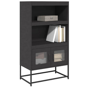 Vidaxl hoge kast 68x39x123 cm staal zwart