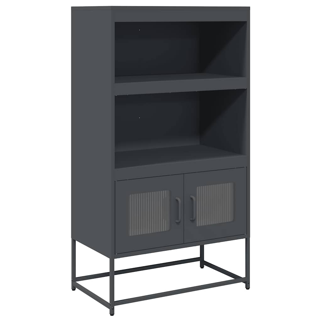 Vidaxl hoge kast 68x39x123 cm staal antracietkleurig